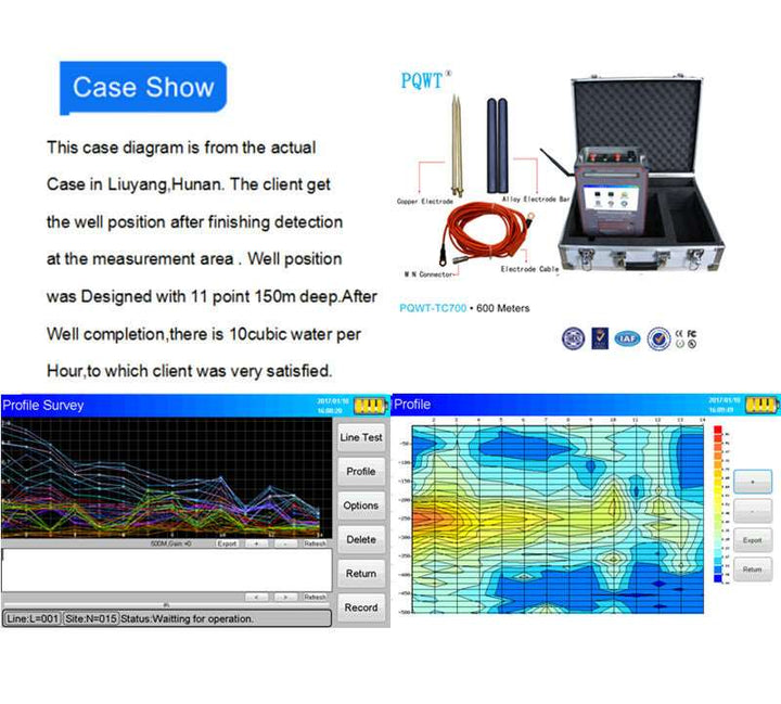 PQWT-TC700·600 Meters Automatic Mapping Underground Water Detector hiloramart.com