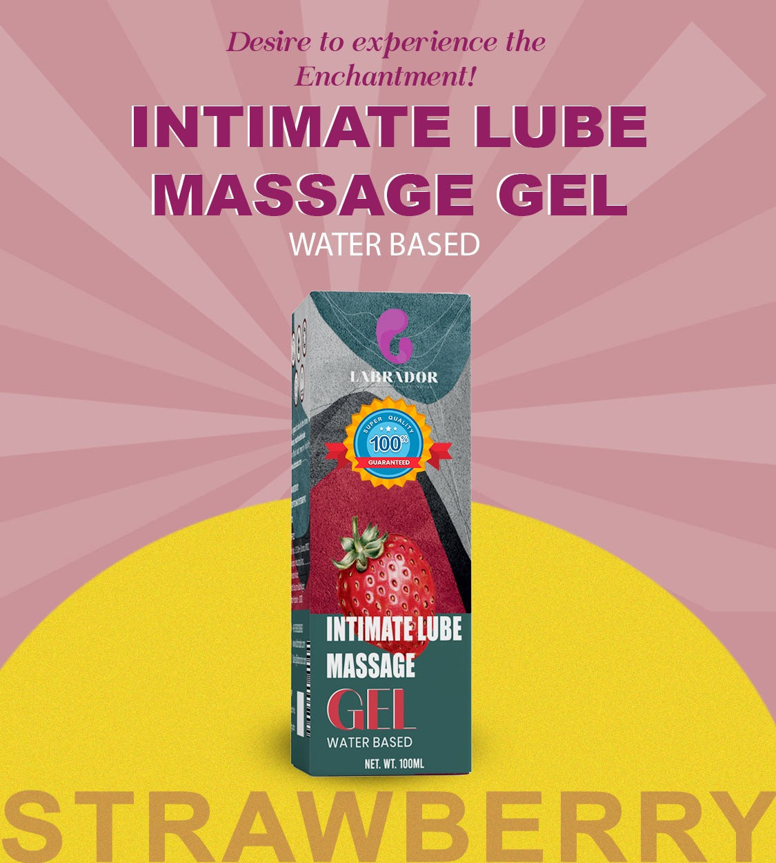 Labrador Lubricant Gel-Strawberry flavor | Water-Based | Natural Lube