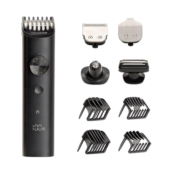 Mi Grooming Kit Pro, Face, Hair, Body - Everything-in-One Professional Styling Trimmer, Body Grooming, Nose & Ear Hair Trimming, Hair Clippers, Beard Combs, Quick Charge and 90 Mins Run Time, Black