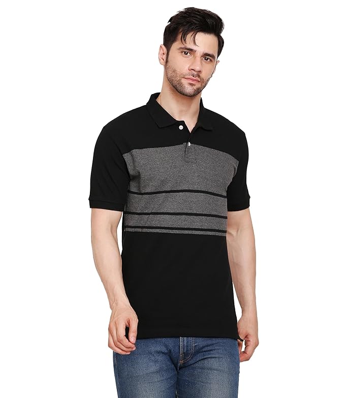 Men's Rich Cotton Regular Fit Striper Polo T-Shirt