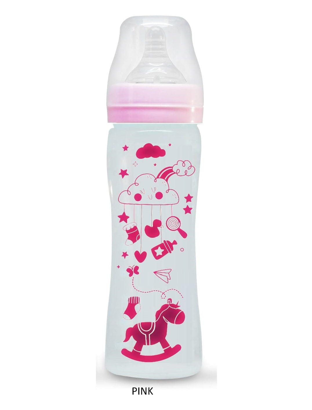 Cadle Baby Anti-Colic Slim-Regular Neck Milk Feeding Bottle with BPA-Free Nipple -240ml(blue)