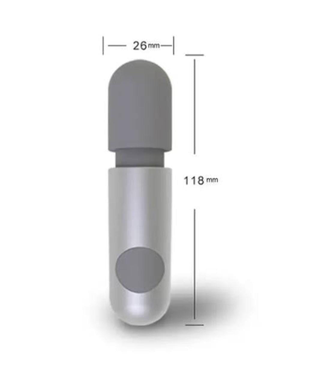 Vibrating Massager Rechargeable Mini Wand Massager In Silver Gray