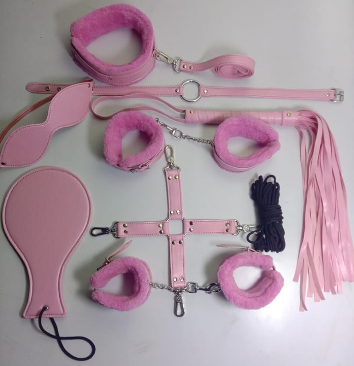 HILORAMART BDSM Bondage Set, Erotic Bed Games, Adults Handcuffs,Clamps, SM Kit, Toys For Couples(PINK)
