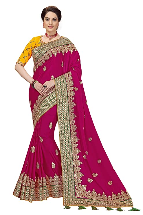 Embellished Bollywood Lycra Blend Saree hiloramart.com