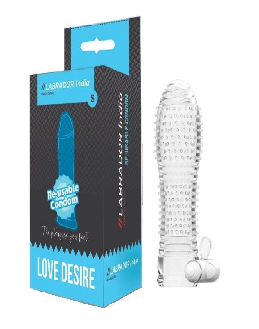labrdor Transparent Crystal Condom sleeve with vibrator hiloramart.com