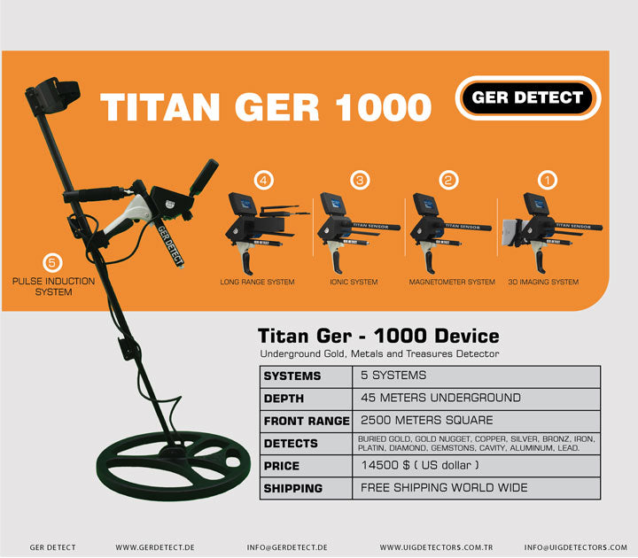 TITAN GER - 1000 Device Underground Gold , Metals and Treasures Detector hiloramart.com